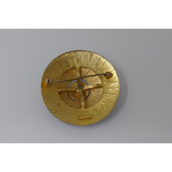 Capri Colorful Round 1960s Hippie Brooch Pin - Picture 6 of 7